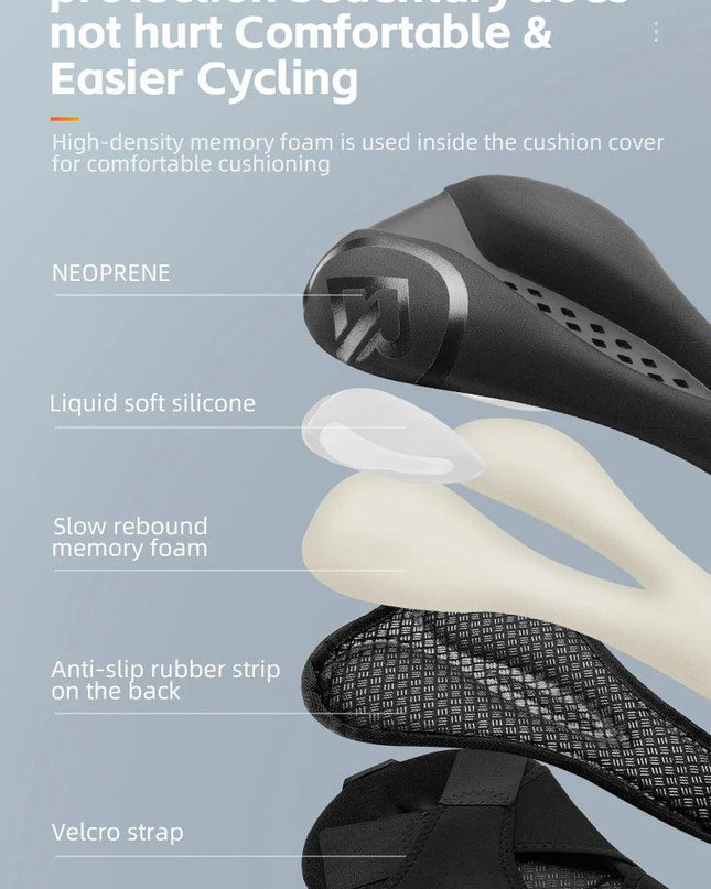 ROCKBROS Bicycle Saddle Cover Liquid Silicone Gel Breathable Seat Soft Thickened MTB Shockproof Cushion Cycling Accessories