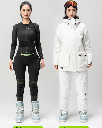Qunature Ski Hip Protector Pants Adjustable Adult Sports Gear Shorts Snowboard Protection 3D Hip Pads for Motorcycle Skating