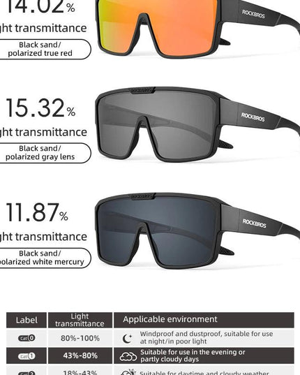 ROCKBROS Cycling Sunglasses Polarized UV Protection Set Glasses Frame for Myopia Glasses Running Fishing Cyling Goggles