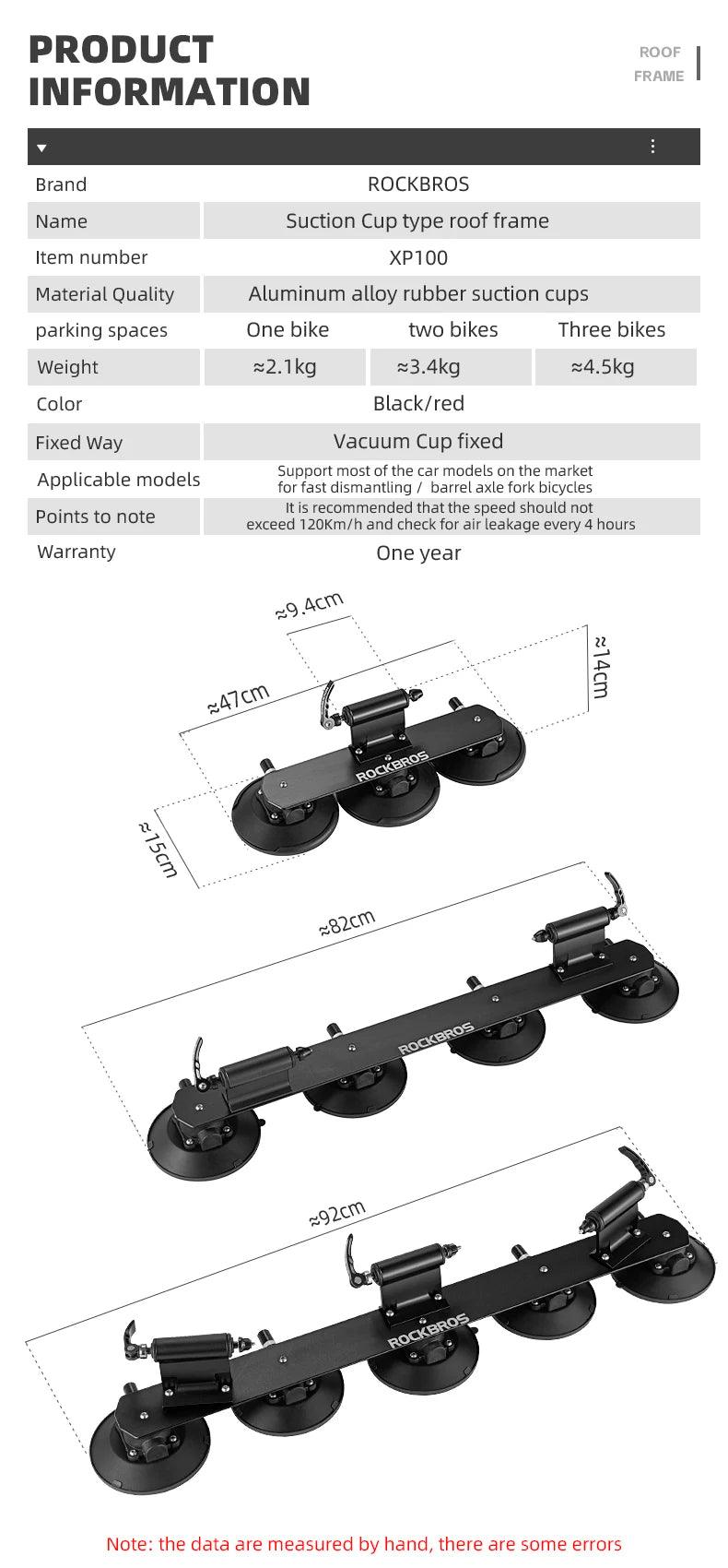 ROCKBROS Bike Bicycle Rack Suction Roof-Top Bike Car Racks Carrier Quick Install Bike Roof Rack MTB Mountain Road Bike Accessory