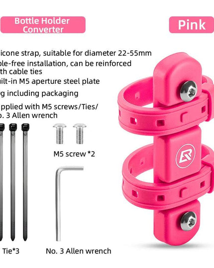 ROCKBROS Bicycle Bottle Cage Mount Adaptor Silicone Gel Universal Kettle Holder Adapter Easy Installation Cycling Equipment
