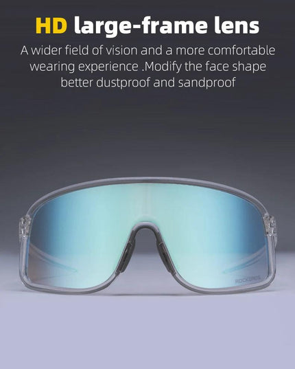 ROCKBROS Cycling Glasses Outdoor Bike Sunglasses UV400 Eyewear Sports Eye Protection Windproof Riding Big Frame Polarized Glasse
