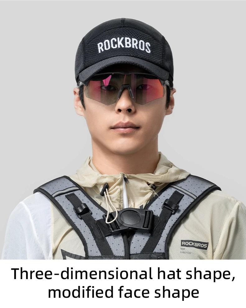 ROCKBROS Breathable Mesh Baseball Cap Summer Cool Quick Dry Hat Golf Tennis Cap Men Women For Outdoor Sports Cycling Running Hat