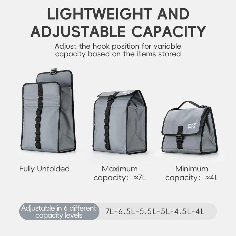 ROCKBROS Foldable Bag Insulated Bike Handlebar Bag Multi Functional 4-7L High Large Capacity Front Bag for Folding Bike