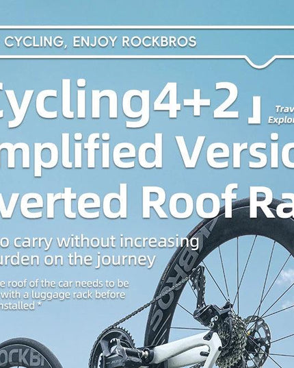 ROCKBROS Portable Bike Bicycle Rack Stand MTB Road Bike Travel Bicycle Roof Racks Carrier Quick Install Inverted Bike Roof Rack