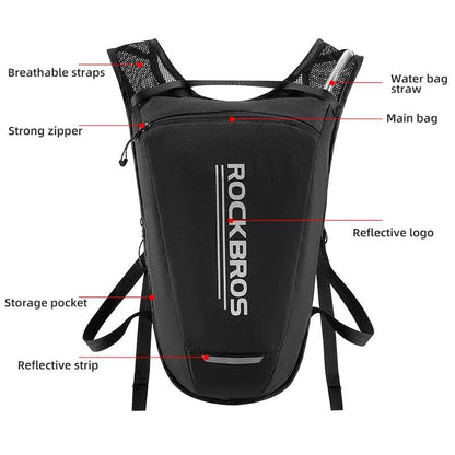 ROCKBROS Water Bladder Water Reservoir New Riding Water Bag Hydration Backpack 2L Reflective Stable Running Bag Vest Backpack