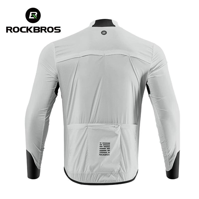 ROCKBROS Lightweight Cycling Jackets Windproof Bike Windbreaker Reflective Breathable Running Jacket Men's Coat With YKK Zipper