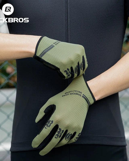 ROCKBROS Cycling Gloves Breathable Non-slip MTB Road Bike Gloves Touch Screen Outdoor Gym Fitness Fishing Bike Training Glove