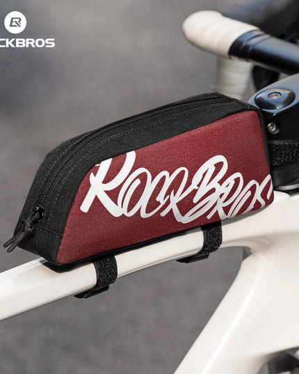 ROCKBROS Waterproof Bicycle Top Tube Bag Lightweight Bike Frame Pack Durable Cycling Storage Bag for Mountain and Road Bikes