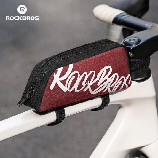 ROCKBROS Waterproof Bicycle Top Tube Bag Lightweight Bike Frame Pack Durable Cycling Storage Bag for Mountain and Road Bikes