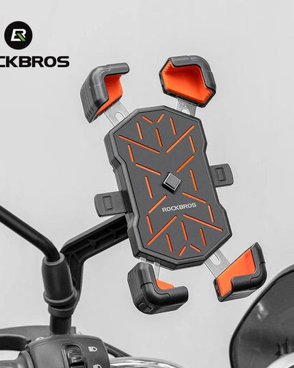 ROCKBROS Bike Phone Holder 360° View Universal Bicycle Phone Holder 4.5-7.2inch Mobile Phone Stand Shockproof Motorcycle Bracket