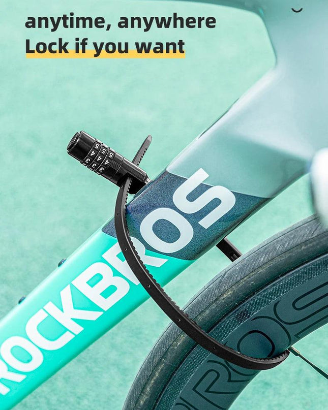 ROCKBROS Bicycle Lock 3 Digit Password Lock Anti-theft Portable Security Steel Chain Cycling Motorcycle Lock Bike Accessories