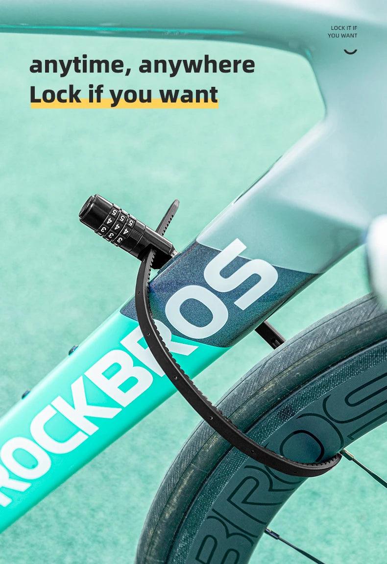 ROCKBROS Bicycle Lock 3 Digit Password Lock Anti-theft Portable Security Steel Chain Cycling Motorcycle Lock Bike Accessories