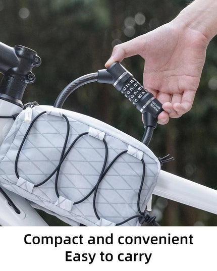 ROCKBROS Portable Bicycle Steel Cable Lock 4-Digit Password PVC Waterproof Dustproof Bike Lock Safety Lock MTB Road Accessories