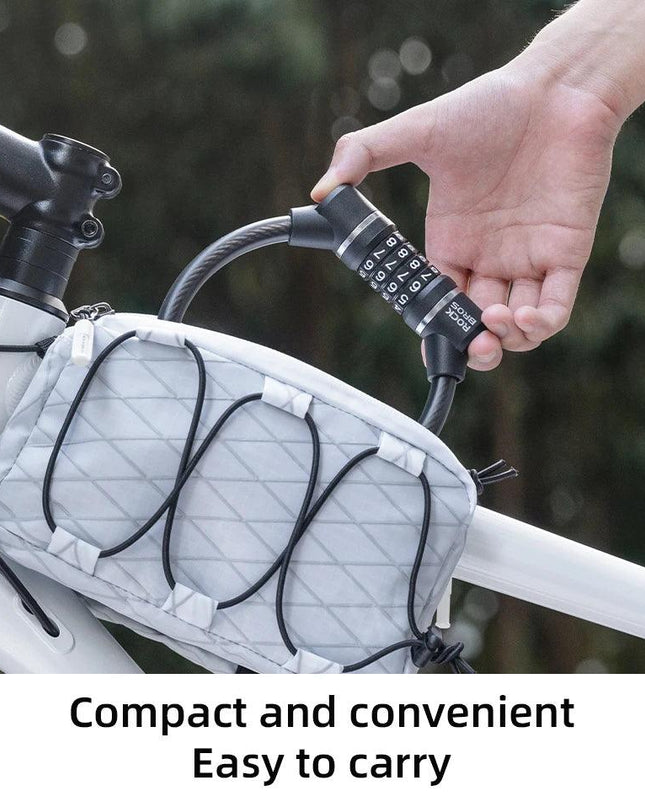 ROCKBROS Portable Bicycle Steel Cable Lock 4-Digit Password PVC Waterproof Dustproof Bike Lock Safety Lock MTB Road Accessories