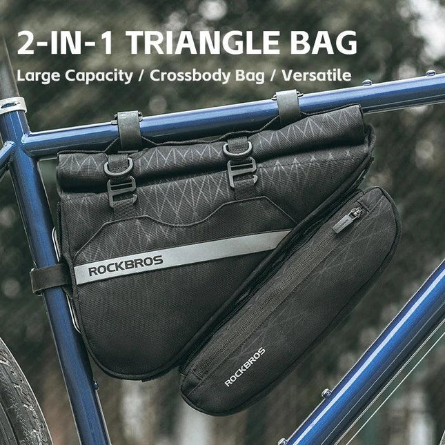 ROCKBROS Combination Bike Bag Triangle Bag Front Tube Bag Large Capacity MTB Road Frame Bag Reflective Bicycle Accessories