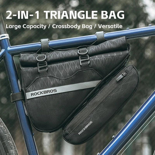 ROCKBROS Combination Bike Bag Triangle Bag Front Tube Bag Large Capacity MTB Road Frame Bag Reflective Bicycle Accessories