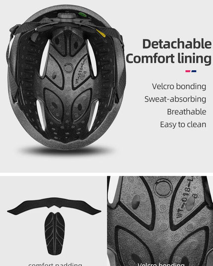 ROCKBROS Bicycle Helmet Cycling LED Light Rechargeable Cycling Helmet Mountain Road Bike Helmet Sport Safe Hat For Man