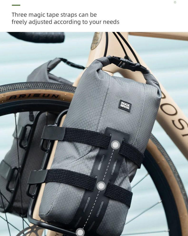 ROCKBROS Cycling Bag 2.7L Capacity Bicycle Front Fork Shelf Bag TPU Material Portable Pannier Bag Luggage Carrier Accessories