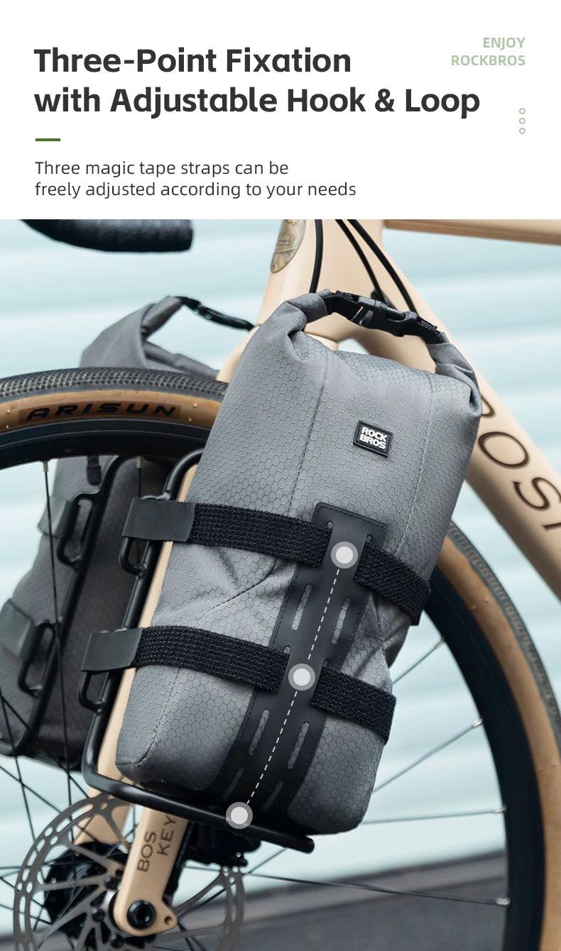 ROCKBROS Cycling Bag 2.7L Capacity Bicycle Front Fork Shelf Bag TPU Material Portable Pannier Bag Luggage Carrier Accessories