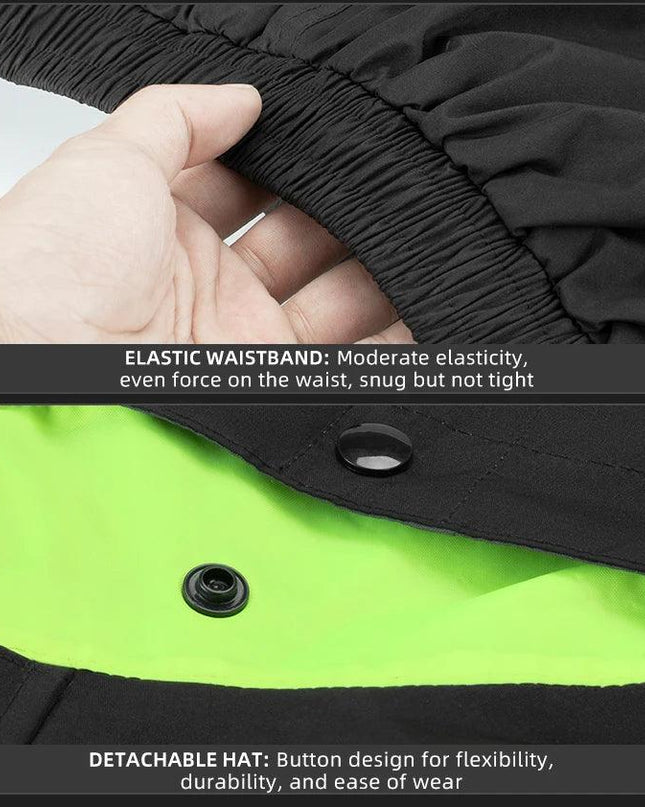 ROCKBROS Motorcycle Raincoat Suit Ultralight Rainwear Shoes Cover Waterproof Reflective Rain Coat Stripe for Riding Equipment