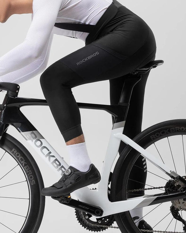 ROCKBROS Winter Cycling Bib Pants Breathable Long Pants Road Bike Pants Bib Tights 3D Cushion Padded Fleece Thermal Bicycle Pant