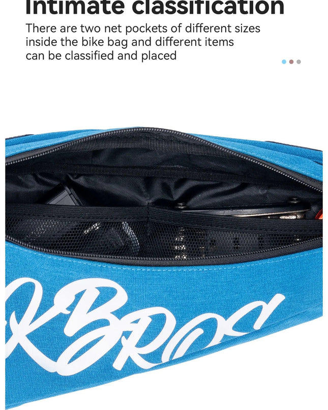 ROCKBROS Cycling Triangle Top Tube Bag Lightweight Bike Frame Pack for Tools and Accessories 1.9L large Capacity Triangle Bag