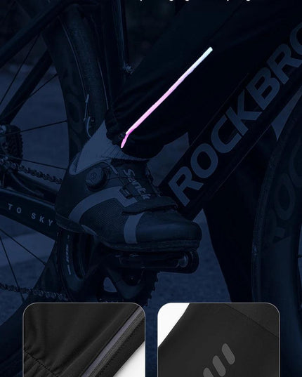 ROCKBROS Cycling Pants Windproof Warm Autumn Winter Bike Pants Fleece-lined Long Pants Riding Fitness Trousers Sport Equipment