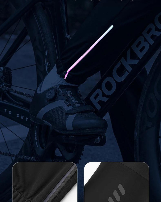 ROCKBROS Cycling Pants Windproof Warm Autumn Winter Bike Pants Fleece-lined Long Pants Riding Fitness Trousers Sport Equipment