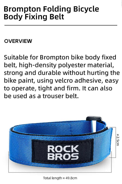 ROCKBROS Bicycle Frame Wheel Fixed Strap For Brompton Folding Bike Body Straps Fixed Belt Ankle Leg Pants Strap Outdoors