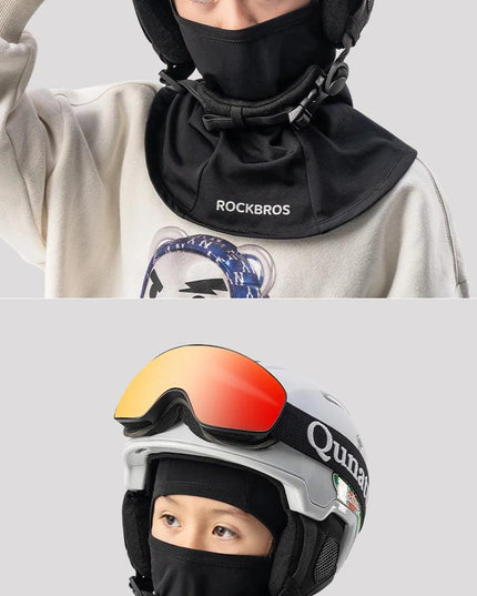 ROCKBROS Children‘s Winter Cycling Caps Riding Face Cover Windproof Outdoor Hiking Warm Neck Face Breathable Bike Hat Balaclava
