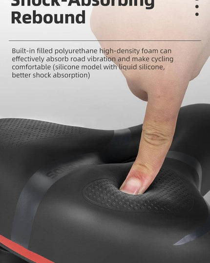 ROCKBROS Bicycle Saddle Breathable Shock Seats PU Leather Surface Cushion Rounded Hollow Cycling Seat Comfort MTB Bike Saddles