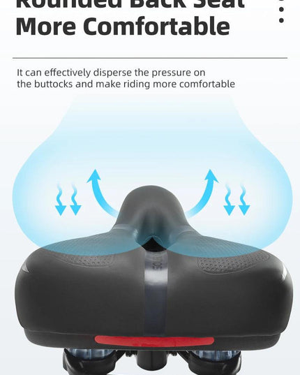 ROCKBROS Bicycle Saddle Breathable Shock Seats PU Leather Surface Cushion Rounded Hollow Cycling Seat Comfort MTB Bike Saddles