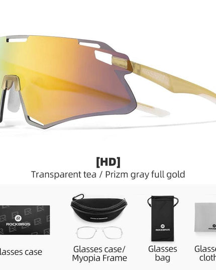 ROCKBROS Cycling Glasses Lightweight Frameless Bike Glasses High-Definition Lenses Road Bicycle Protection Goggles Sport Eyewear
