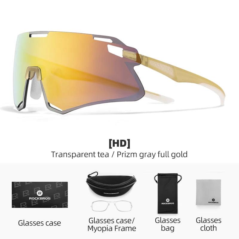 ROCKBROS Cycling Glasses Lightweight Frameless Bike Glasses High-Definition Lenses Road Bicycle Protection Goggles Sport Eyewear