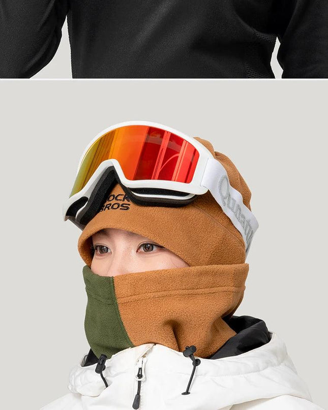 ROCKBROS Winter Scarf Hats Fleece Windproof Balaclava Hiking Warm Mask Bandana Ear Neck Cover Thermal Camping Sport Gear