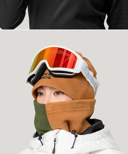 ROCKBROS Winter Scarf Hats Fleece Windproof Balaclava Hiking Warm Mask Bandana Ear Neck Cover Thermal Camping Sport Gear