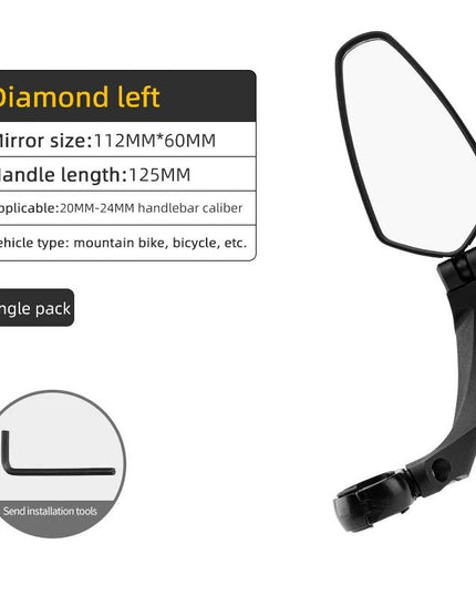 ROCKBROS Bicycle Mirror Handlebar Rear View Mirror Adjustable  Wide Range Back Sight Reflector Cycling Mirrors Bike Accessories