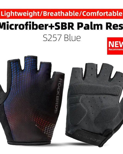 ROCKBROS Cycling Gloves Half Finger Shockproof Wear Resistant Breathable MTB Road Bicycle Gloves Men Women Sports Bike Equipment