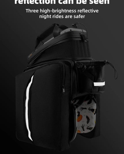 ROCKBROS 3 In 1 Bicycle Trunk Bag 35L Big Quality MTB Gravel Bike Bag Hard Shell Travel Luggage Panniers with Waterproof Cover