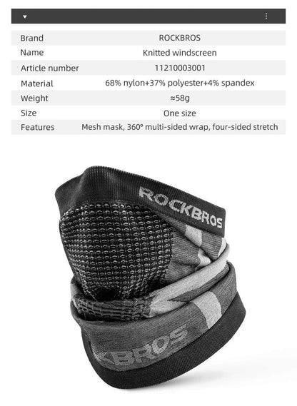 ROCKBROS Bike Mask Full Face Mask Balaclava Breathable Sun UV Protection Hiking Outdoor Sport Cycling Windproof Motorcycle Scarf