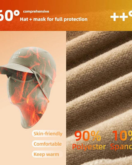 ROCKBROS Winter Cycling Mask and Hat 2 In 1 Fleece Thermal Keep Warm Ear Protection Outdoor Balaclava All Face Mask Men Women