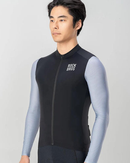 ROCKBROS Cycling Jersey Breathable Long Sleeved Quick Drying With Rear Pocket Bicycle Clothing Non-slip Sweatshirt Cycling Suit