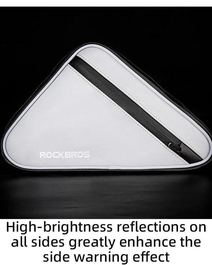 ROCKBROS Bicycle Bag Portable Triangle Bag Reflective Bike Tube Bag Cycling Frame Bag Outdoor Sports Bike Pannier Accessories