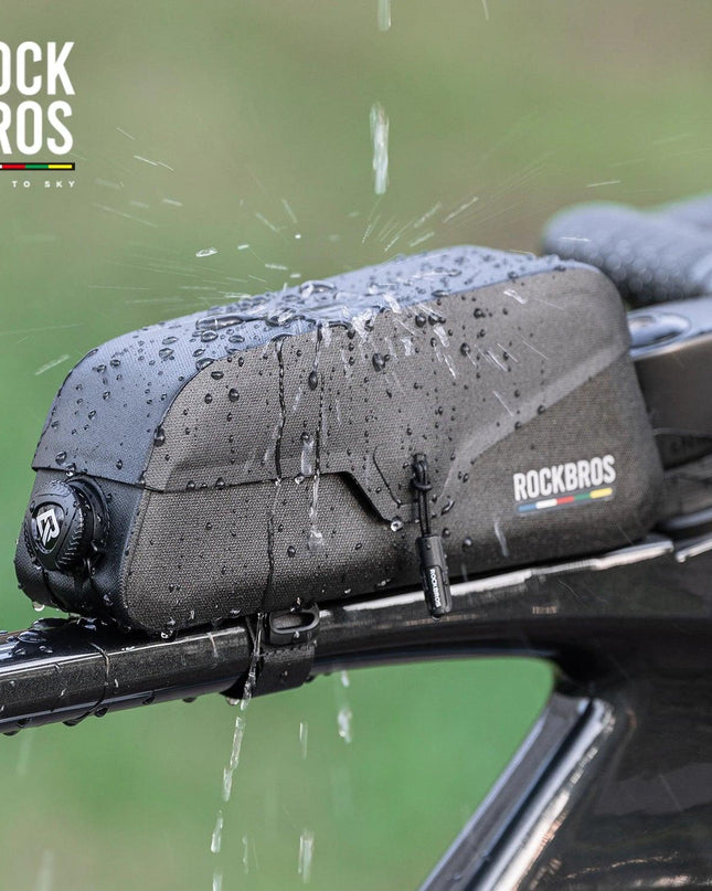 ROCKBROS Waterproof Bicycle Top Tube Bag Lightweight Bike Frame Pack Durable Cycling Storage Bag for Mountain and Road Bikes