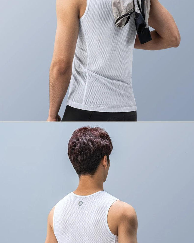 ROCKBROS Bike Vest Breathable  Men's Sleeveless Short Summer Undershirt Windbreaker Tshirt Quick Dry Elastic Mesh Underwear