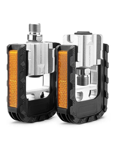 ROCKBROS Bicycle Pedals Foldable MTB Pedal Aluminum Anti-slip Foldable Pedals Cycling Self-lubricating Bearings Reflective Pedal