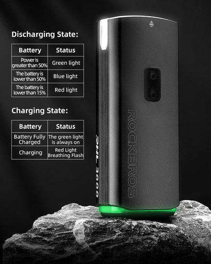 ROCKBROS 3000LM Bike Light Type-C Charging Front Lamp 10000mAh Bicycle Light IPX6 Aluminum Alloy Headlight Bike Accessories