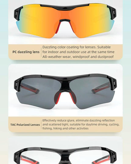 ROCKBROS Polarized Cycling Glasses Men Sports Sunglasses Road MTB Mountain Bike Bicycle Riding Protection Goggles Eyewear 5 Lens
