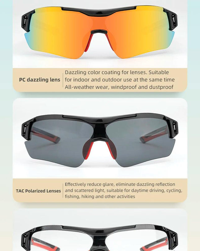 ROCKBROS Polarized Cycling Glasses Men Sports Sunglasses Road MTB Mountain Bike Bicycle Riding Protection Goggles Eyewear 5 Lens